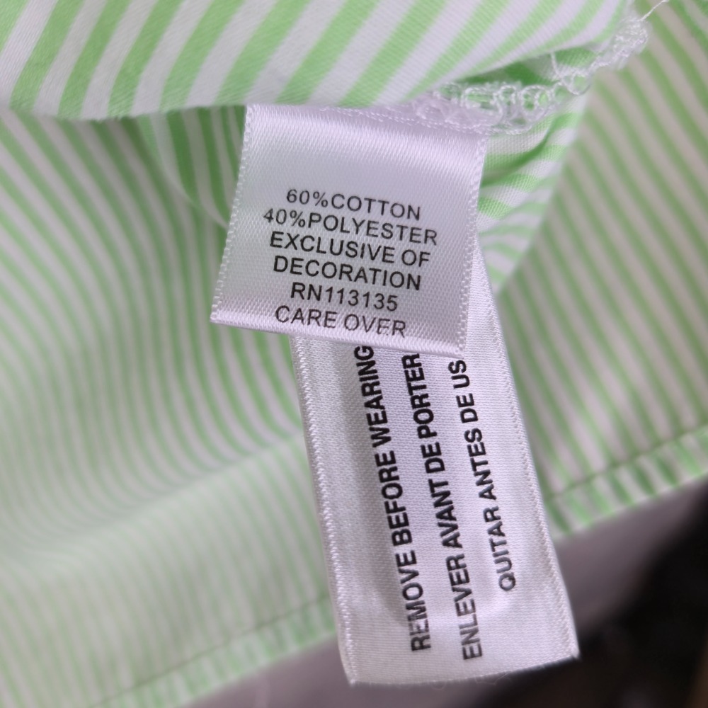 Breckenridge Woman Short Sleeve Button Shirt 1X‎ Cottagecore Stripes Embroidered - Picture 6 of 8